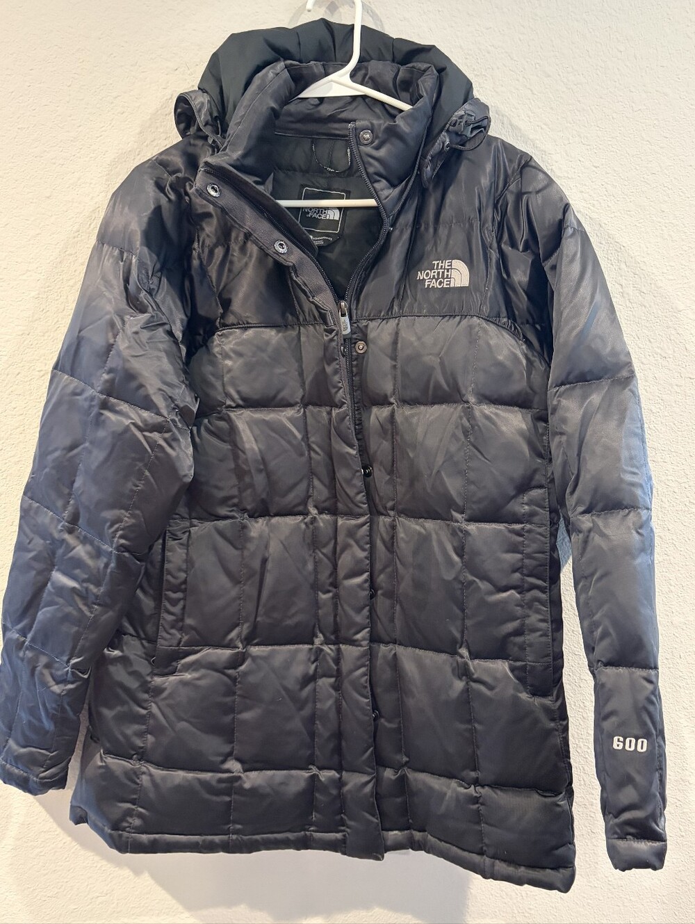 The North Face Womens Classic 600 Down Fill Hooded Puffer Zip Up Winter Jacket M